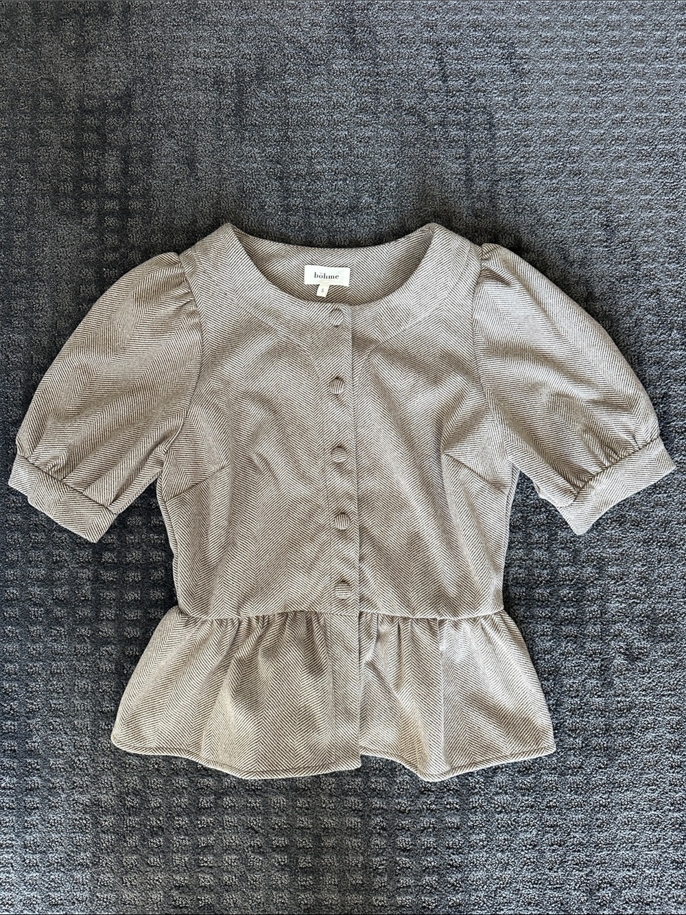 Women’s Taupe Peplum Blouse